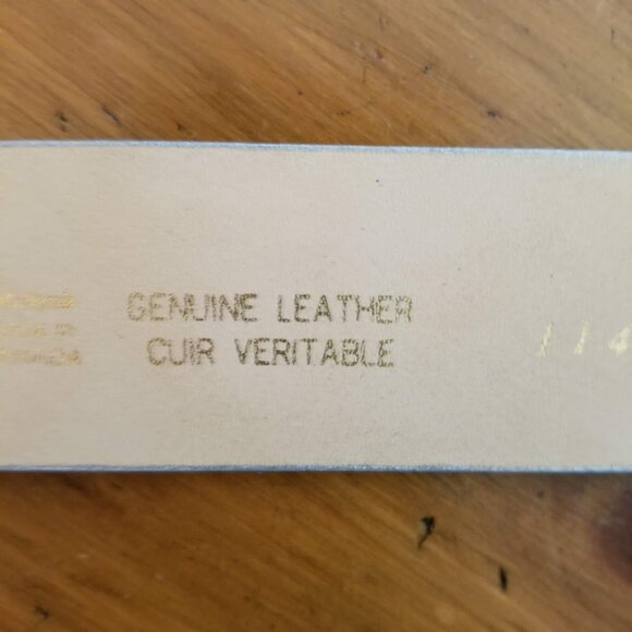 Canterbury Golf Genuine Leather Belt, Size L, Silver Rhinestone Metallic Reptile - Picture 8 of 12